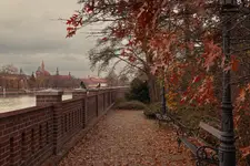 Jesienny widok z Ostrowa Tumskiego