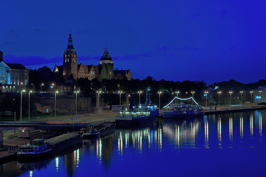 Szczecin wieczorem
