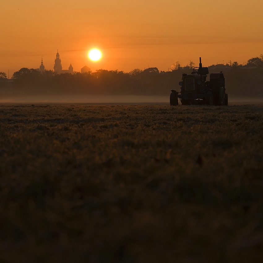 Pejzaż z traktorem
