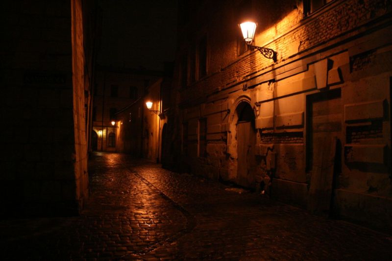 Kraków nocą , Ul. Senacka