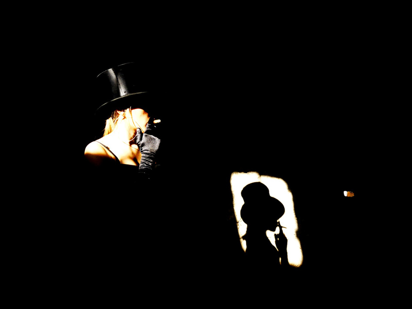 In the dark...