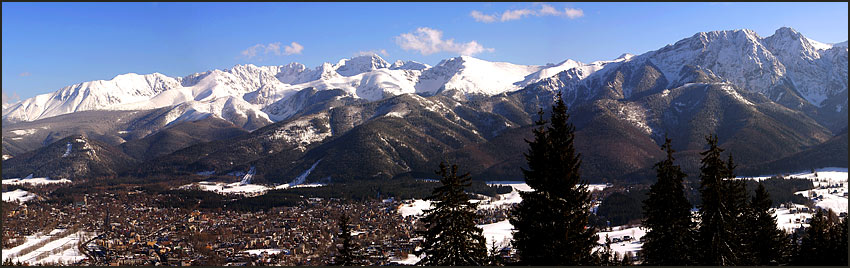 Zakopane i Tatry o zachodzie...