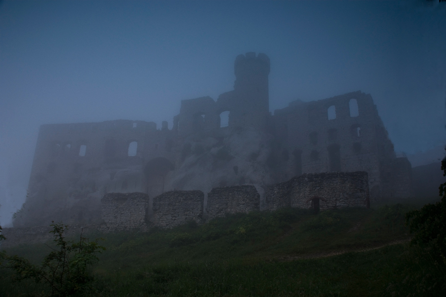 Ogrodzieniec w deszczu