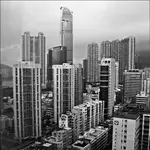 Widok z okna hotelowego na 27 piętrze