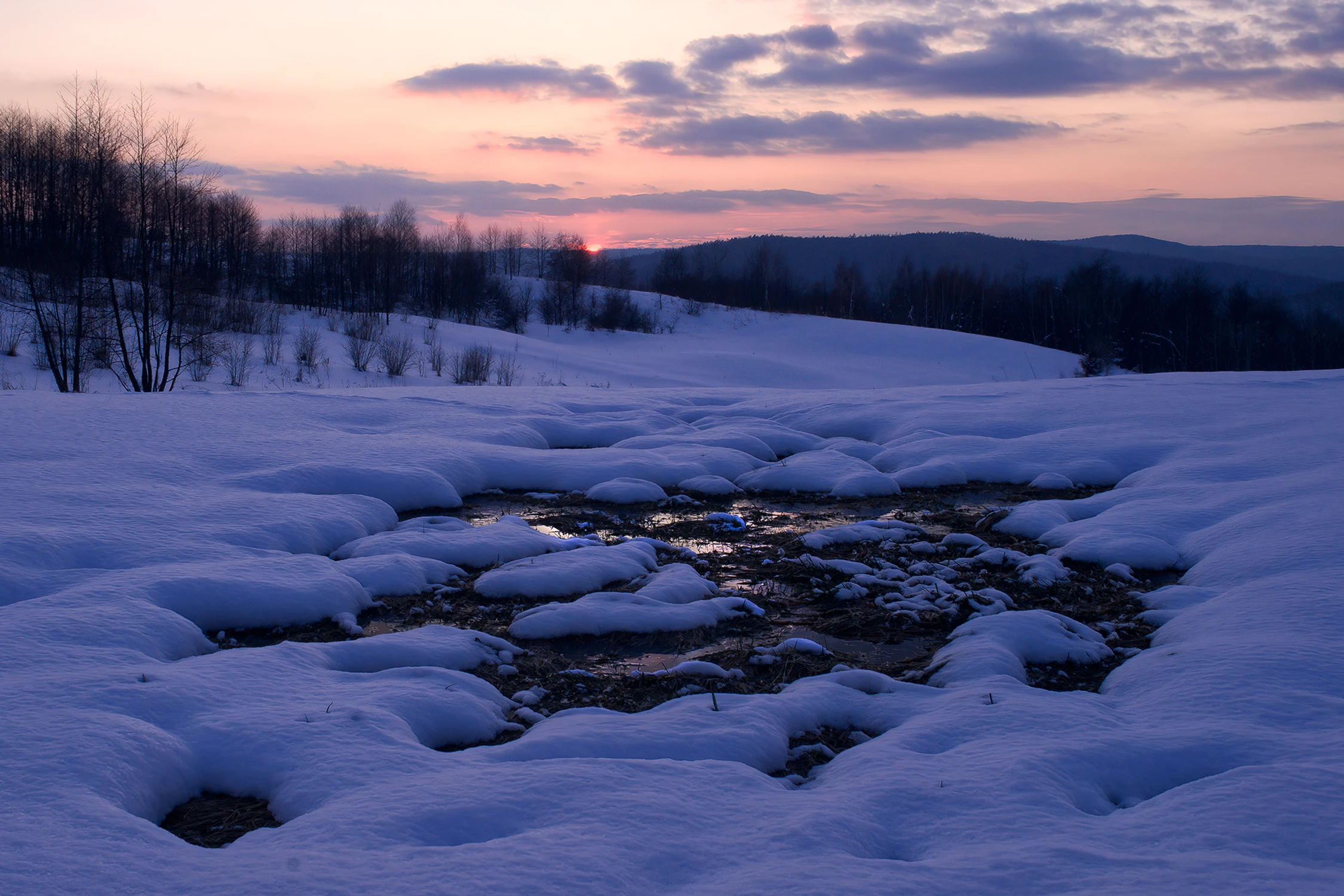 Zimowe Pogórze Przemyskie.