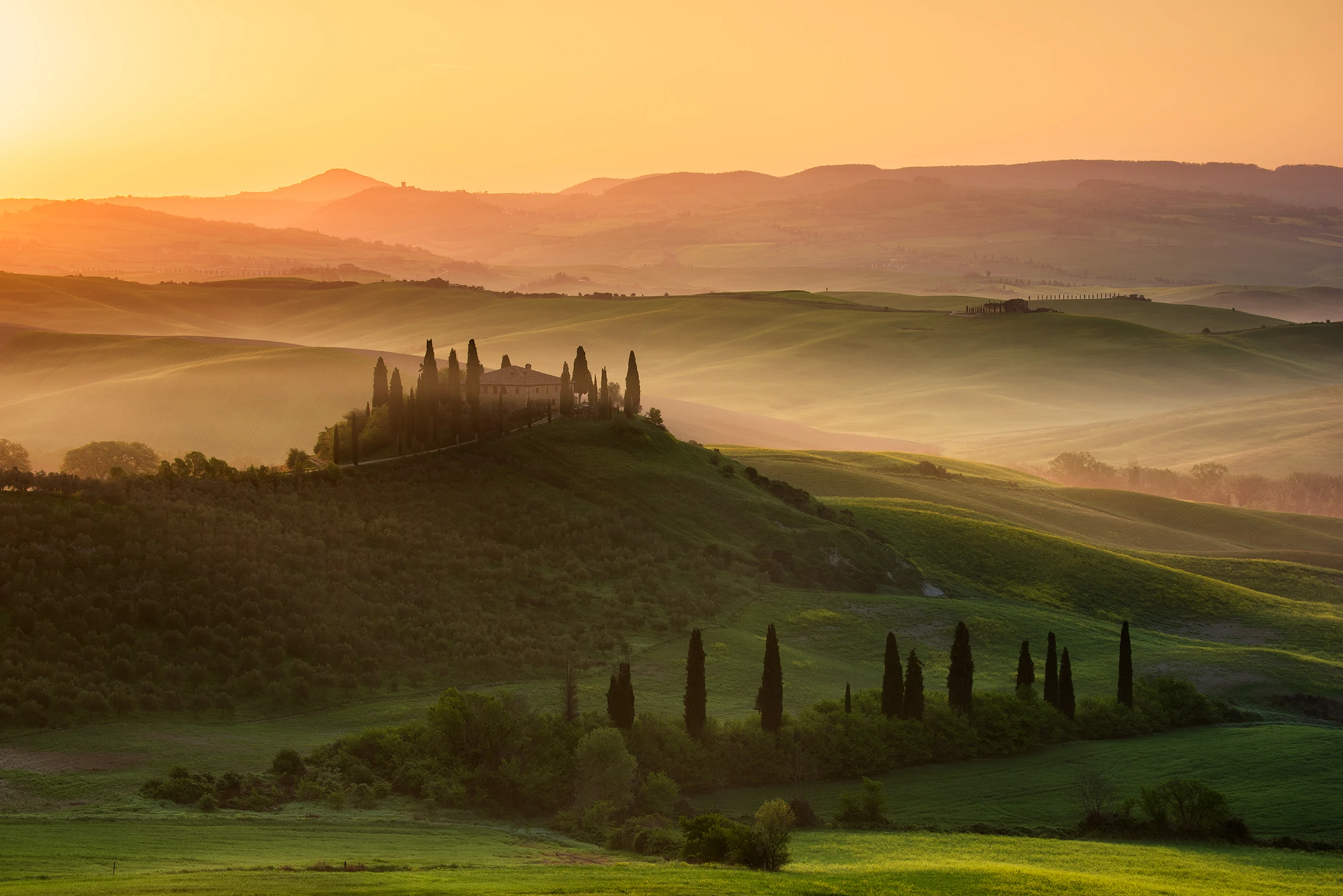 Poranek nad Podere Belvedere