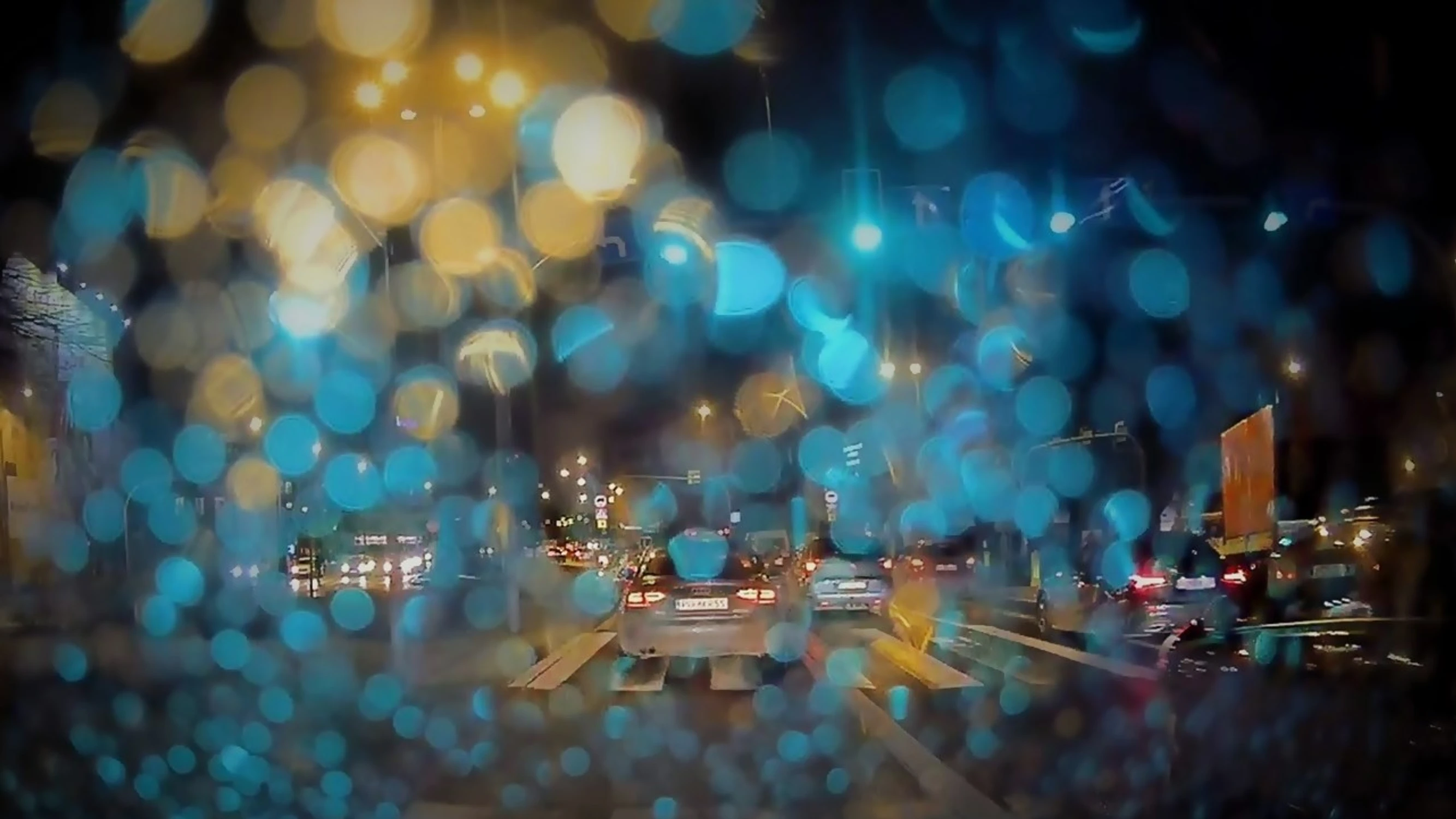 crossroads in the rain