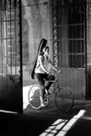 Rowerzystka na "Barcelonie"