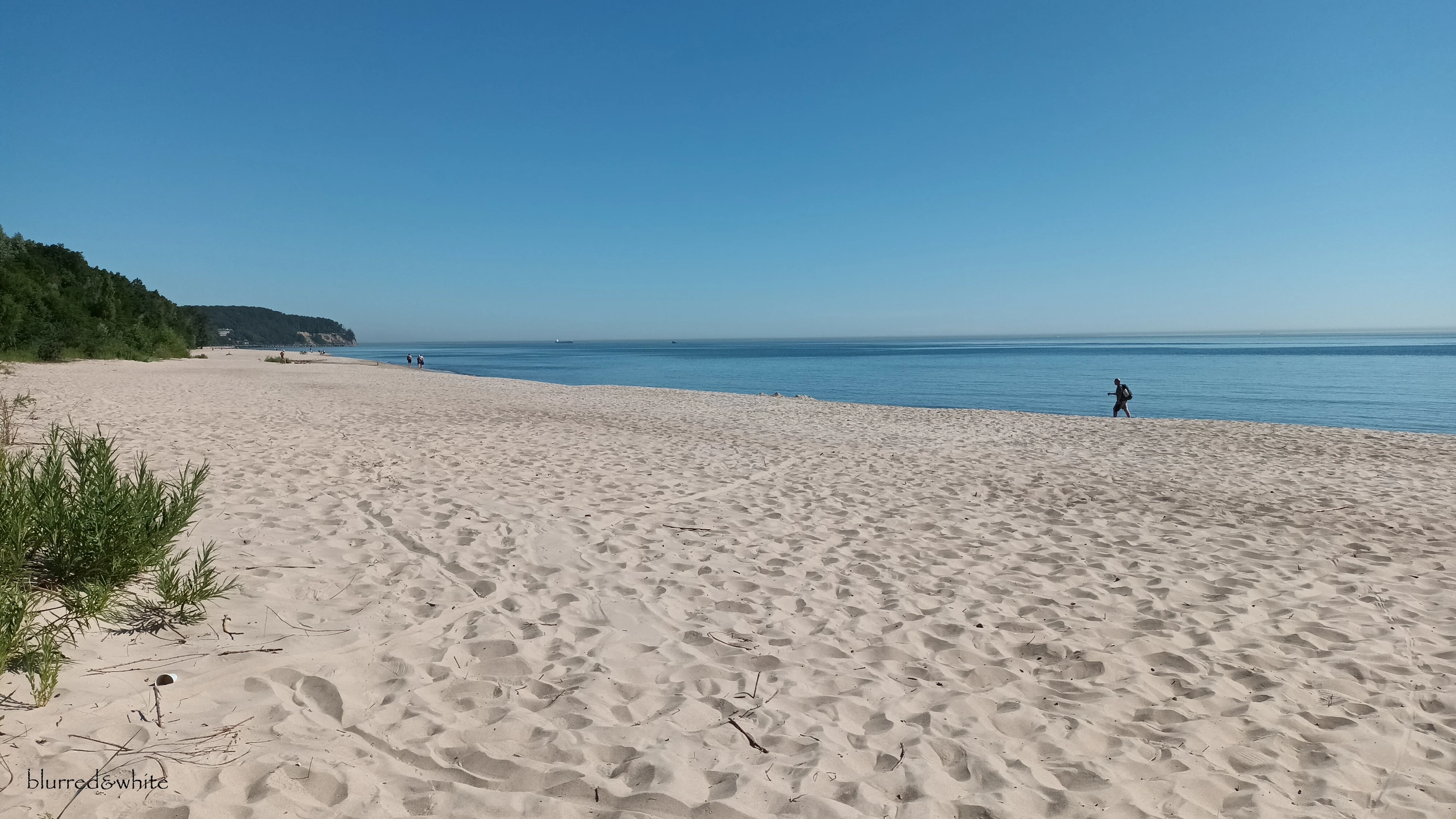 pustą plażą
