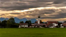 Zachód słońca w Berghof, Bawaria