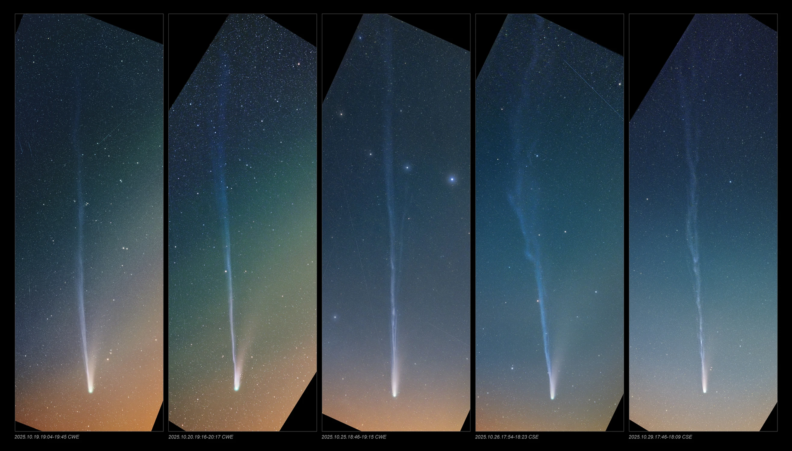 C/2025 A6 Lemmon - ewolucja warkocza gazowego