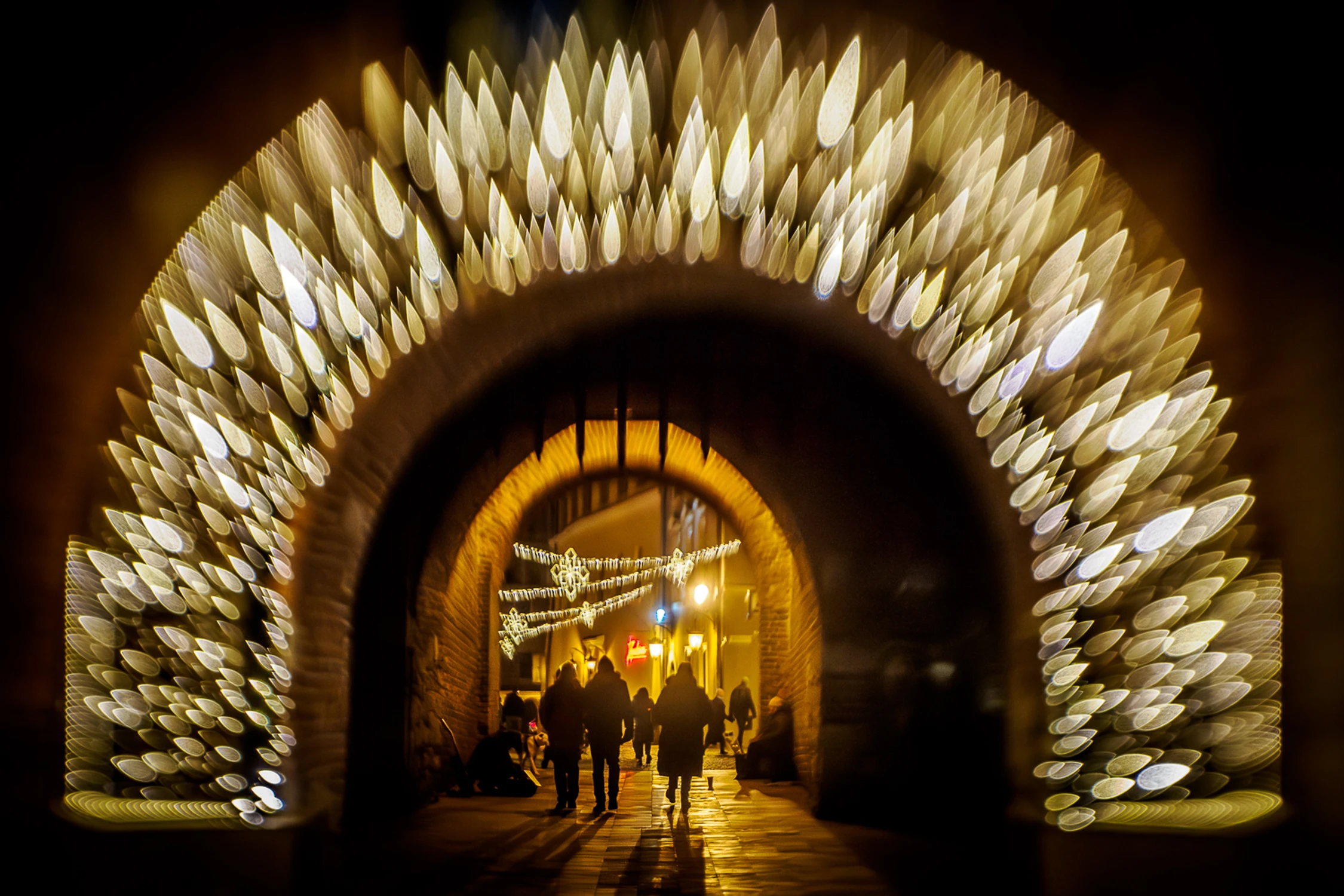 Lublin w świątecznej scenerii - Brama Krakowska